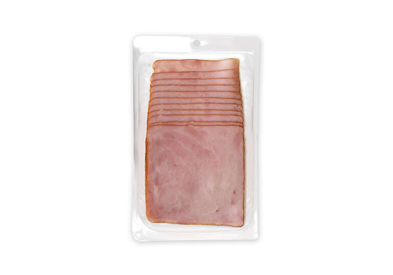 square sliced ​​pork cooked ham